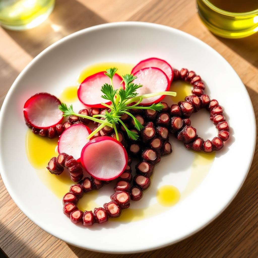 Carpaccio di Polpo al Sedano e Ravanelli all'Miscela Omega+