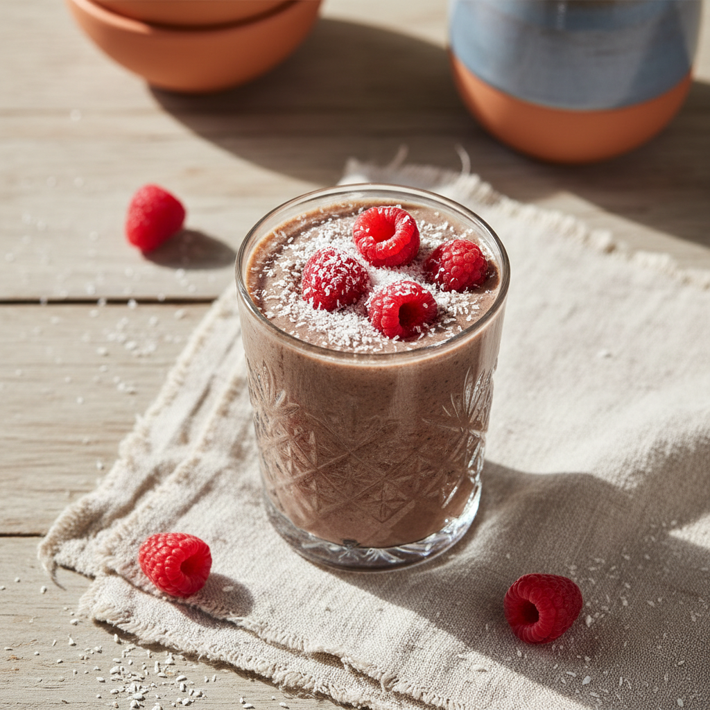 Frullato di Cocco e Lamponi al Dutch Chocolate Complete