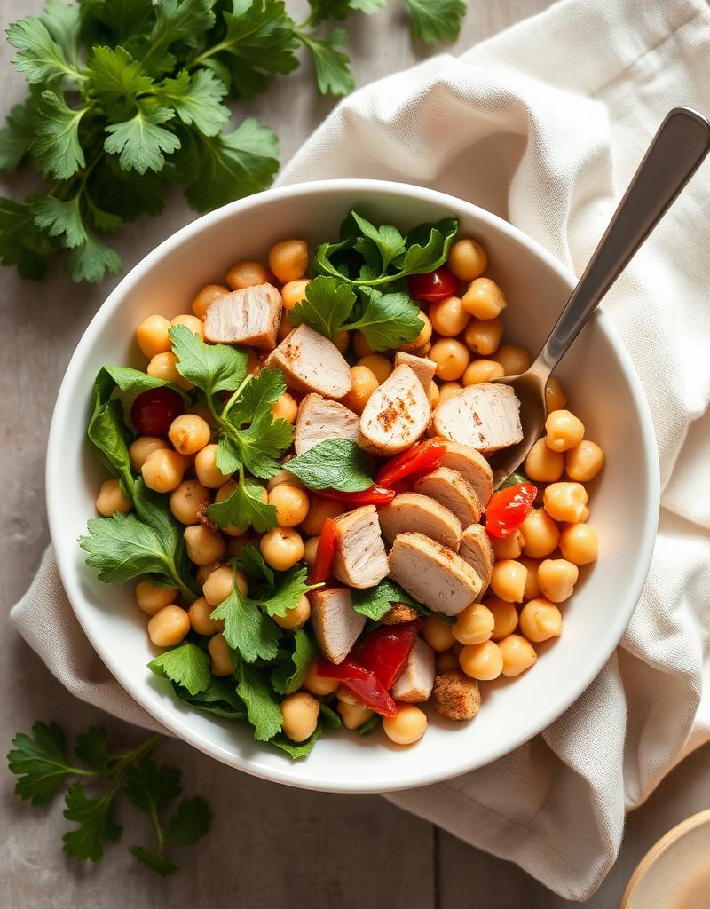 Insalata Saziante di Ceci, Tacchino e Vegetable Blend
