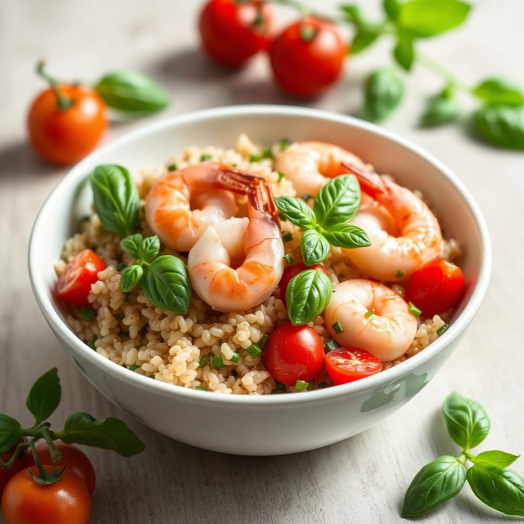 Insalata Fredda di Orzo, Gamberetti e Pomodorini Essentials