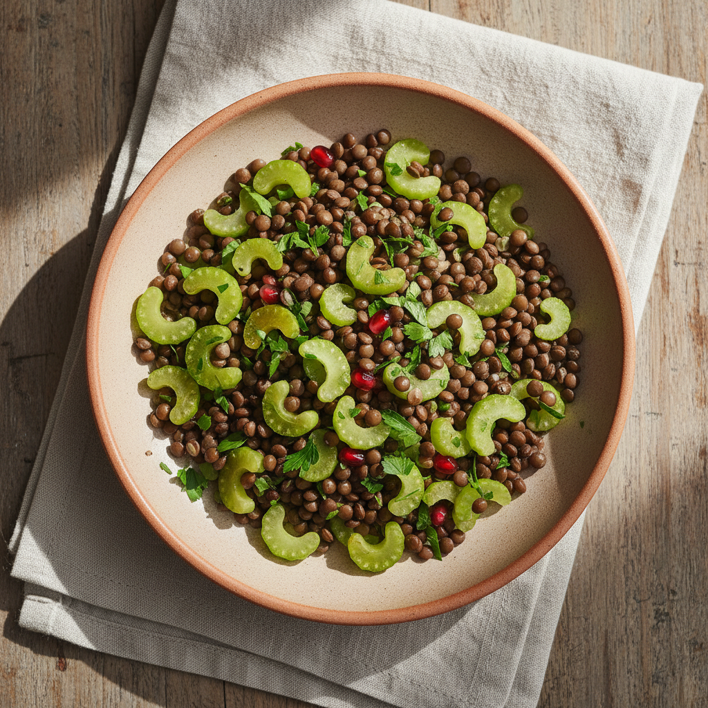 Insalata di Lenticchie, Sedano e Dressing al Vegetable Blend