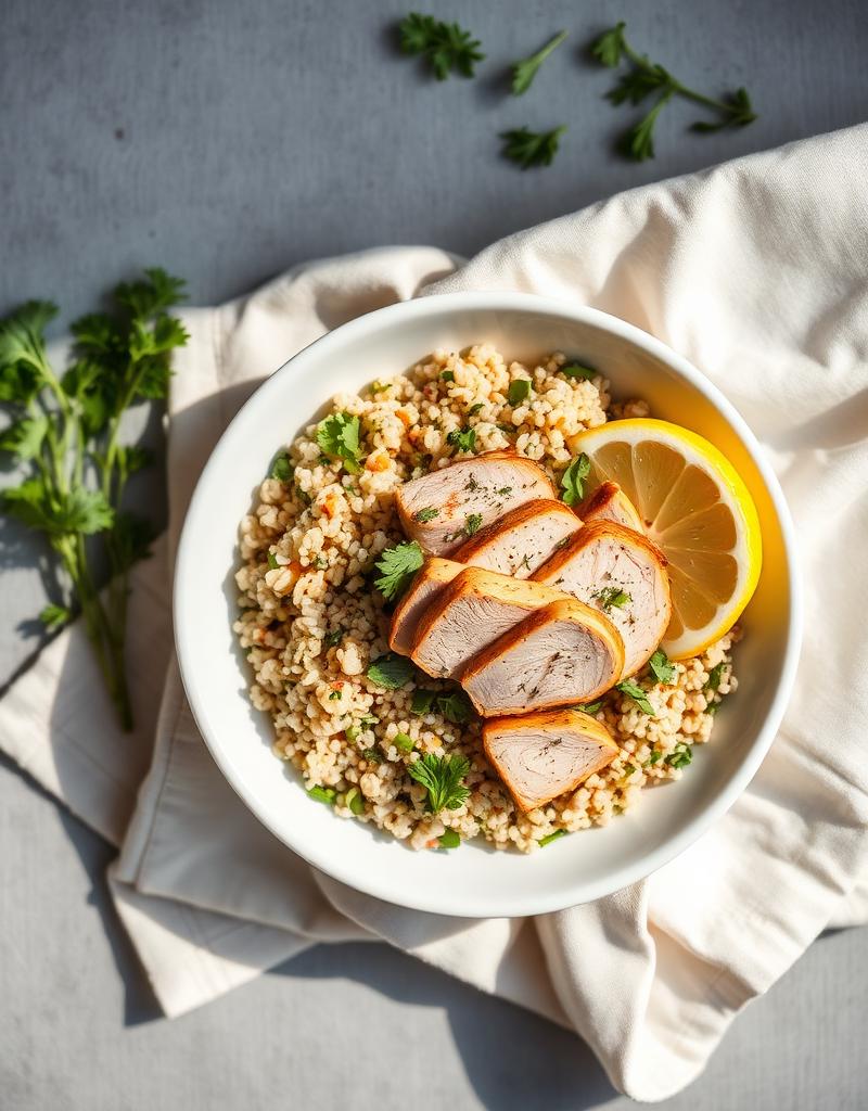Insalata di Quinoa, Tacchino e Dressing al Vegetable Blend