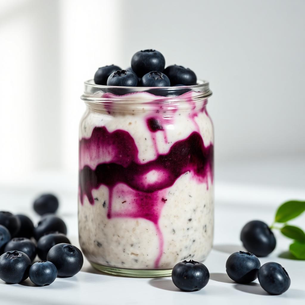 Overnight Oats Estivo ai Mirtilli Neri