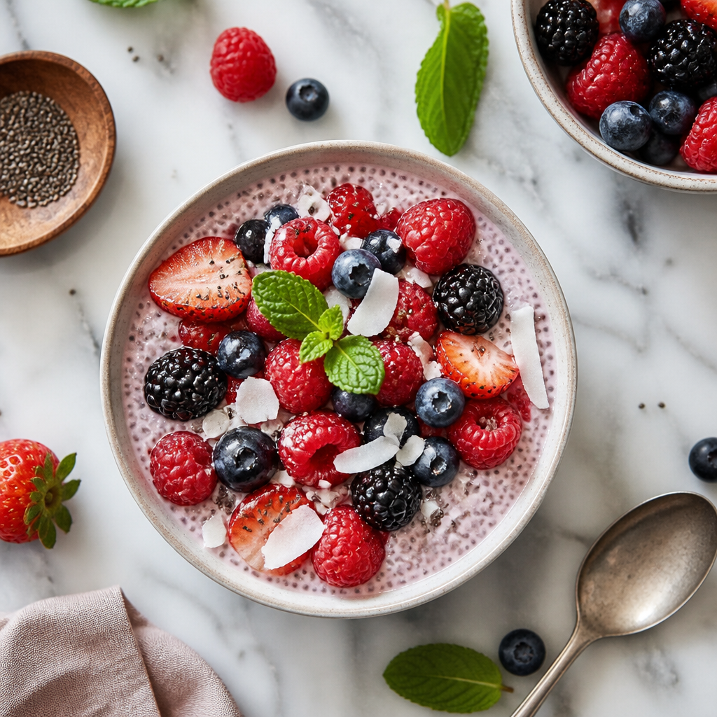 Chia Porridge Freddo ai Frutti di Bosco