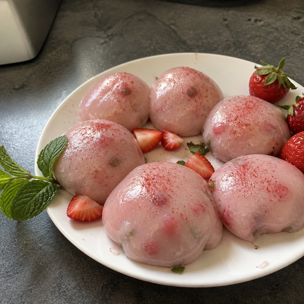 Mochi di Carta di Riso alle Fragole & Superfood