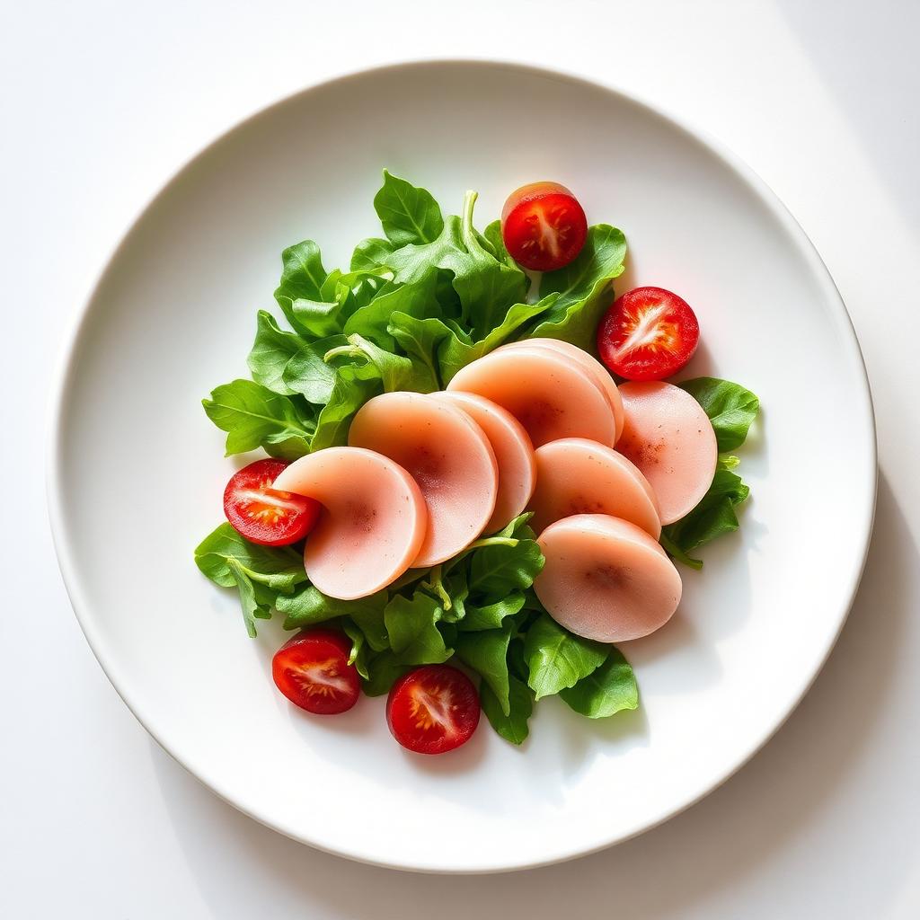 Tagliata di Tacchino con Rucola, Fragole e Dressing alla Miscela Bacche